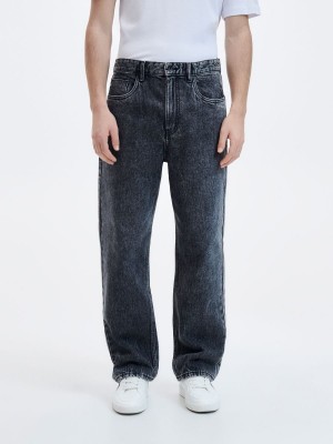 Reserved Baggy jeans with wash effect Szare | NWRPCDX-32