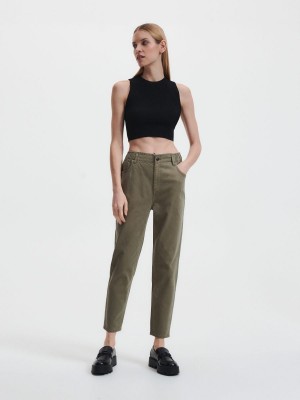 Reserved Baggy trousers Khaki | LZWDSBK-85