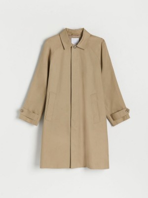 Reserved Bawełniane coat Beżowe | PIJKVRZ-25