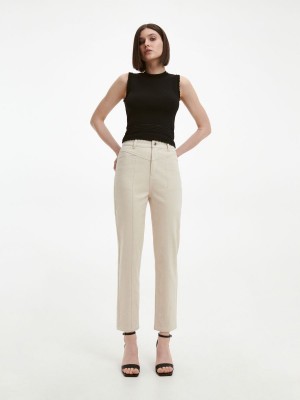 Reserved Bawełniane rich trousers Beżowe | NPQDIYH-69