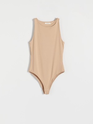 Reserved Bez Rękawów bodysuit Ivory | LDYCQHK-18