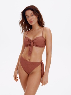 Reserved Bikini top Brązowe | BRWGSYA-98