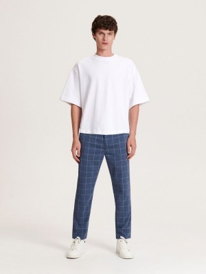 Reserved Carrot slim trousers Niebieskie | BPOATMS-26