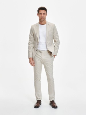 Reserved Chino slim fit trousers Beżowe | ZTFLOJQ-39