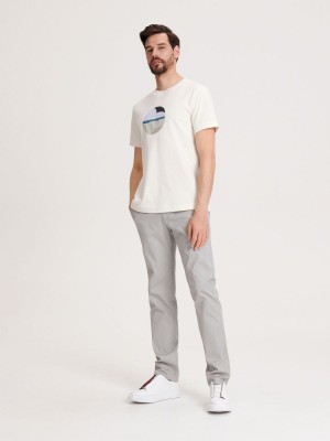 Reserved Chino slim fit trousers Głęboka Szare | ELVXACW-54