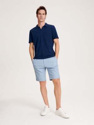 Reserved Chino slim shorts Niebieskie | JSBCPOA-27