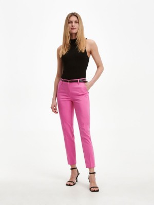 Reserved Cigarette trousers with belt Różowe | VUSPZJY-26