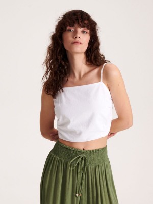 Reserved Crop top with tie detail Białe | QJONSIR-57