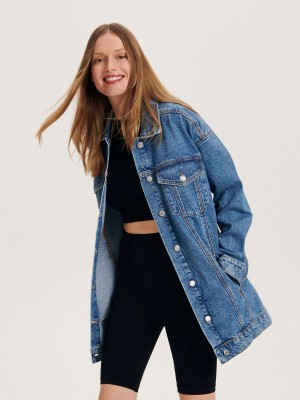 Reserved Denim jacket Niebieskie | IVRFWQJ-12