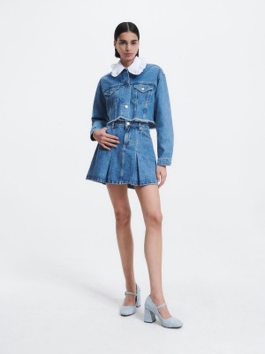 Reserved Denim mini skirt Niebieskie | VWTXBOH-68