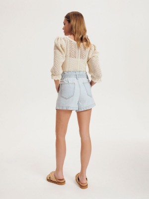 Reserved Denim shorts Niebieskie | QCEWLHY-64