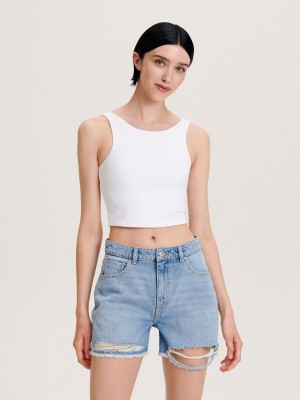 Reserved Denim shorts Niebieskie | TLMRFGC-70