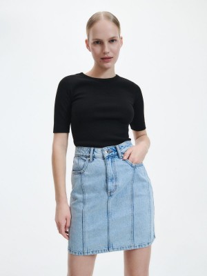 Reserved Denim skirt Niebieskie | TZCPKLA-49