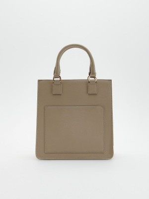 Reserved Faux leather bag Beżowe | UEYGMSL-51