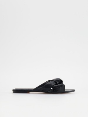 Reserved Imitation leather slippers Czarne | UODIKFC-31