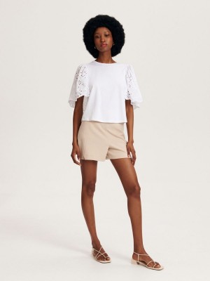 Reserved LADIES` BLOUSE Ivory | UWVZPDT-49