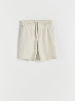 Reserved Linen rich chino shorts Ivory | NUQHFXP-69