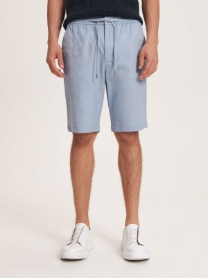 Reserved Linen rich chino shorts Niebieskie | LDGRFMS-50