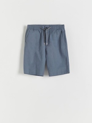 Reserved Linen rich chino shorts Niebieskie | DWLIRAK-49