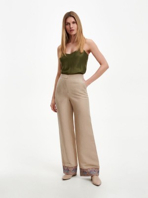 Reserved Linen rich trousers Kolorowe | PCFXVUG-95