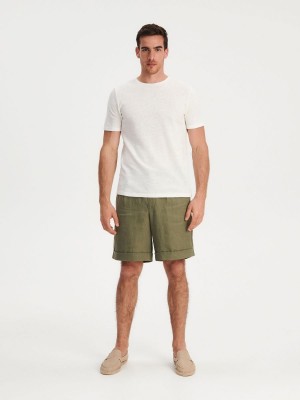 Reserved Linen suit shorts Khaki | NOVIKAT-15