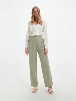 Reserved Lyocell blend trousers Zielone | TIEWAKQ-63