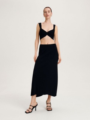 Reserved Midi skirt Czarne | NJGLSTH-15