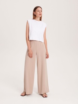 Reserved Modal rich trousers Beżowe | XHZEAWV-31