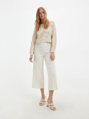 Reserved Openwork jumper Ivory | LJUNZGE-81