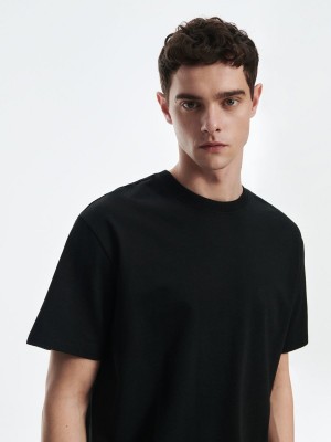 Reserved Oversized T-shirt Czarne | YLWNKXM-24