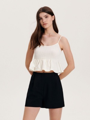 Reserved Plain shorts Czarne | JFVPKZQ-94