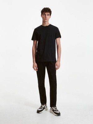 Reserved Regular fit T-shirt Czarne | MVKBXGJ-27