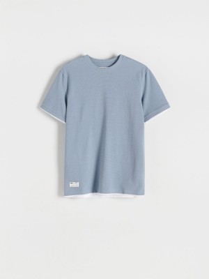 Reserved Regular fit T-shirt Niebieskie | DGKCFPH-15