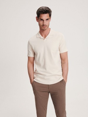 Reserved Regular fit polo shirt Beżowe | AVUBMQE-91