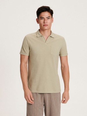 Reserved Regular fit polo shirt Beżowe | VIEJUAP-09