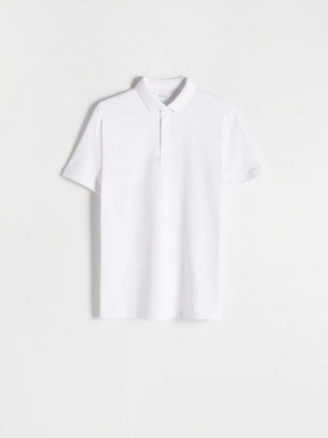 Reserved Regular fit polo shirt Białe | VCRASKX-74