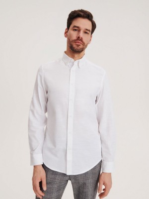 Reserved Regular fit shirt Białe | OCQJKSM-28