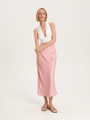 Reserved Satin skirt Pomarańczowe | SOYXNCW-08