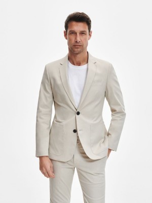 Reserved Slim fit blazer Beżowe | PHWKBRQ-42