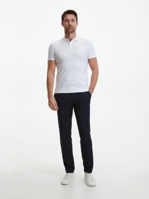 Reserved Slim fit polo shirt Białe | IRAEMLS-47