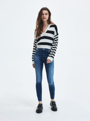 Reserved Slim push up jeans Granatowe | TAJVHDG-97