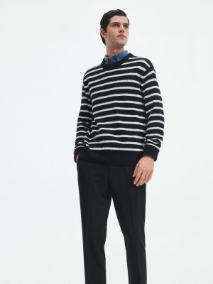 Reserved Stripe jumper Czarne | QYTJUKP-06