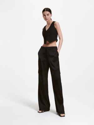 Reserved Viscose rich trousers Czarne | RKTUZNG-47