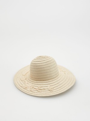 Reserved Woven hat Ivory | QXKLROD-07