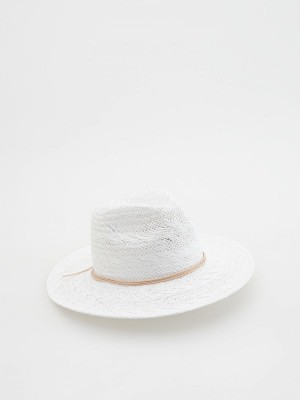 Reserved Woven hat Ivory | UFZOEQN-56