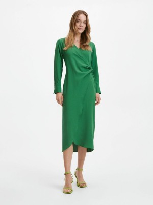 Reserved Wrap dress Zielone | PNBAYUO-90