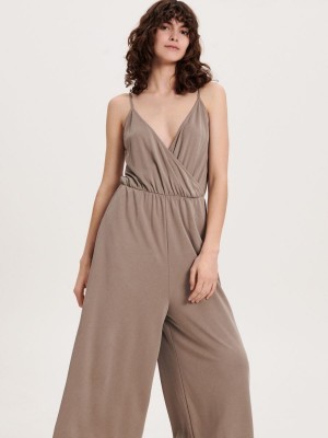 Reserved Wrap jumpsuit Brązowe | DAJTXUE-46