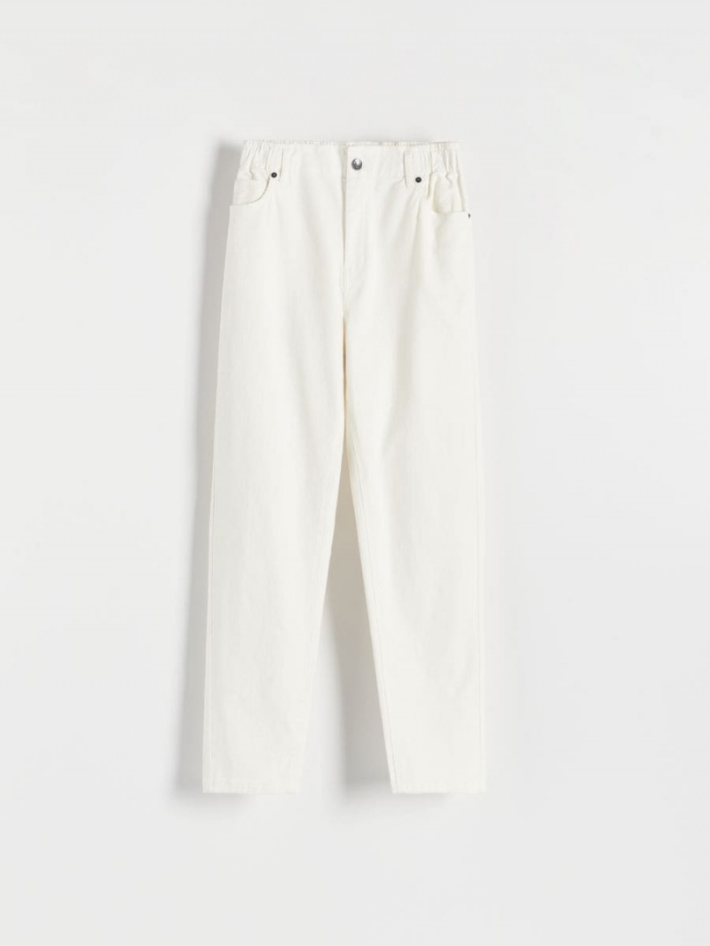 Reserved Baggy trousers Białe | SKWUDBJ-10