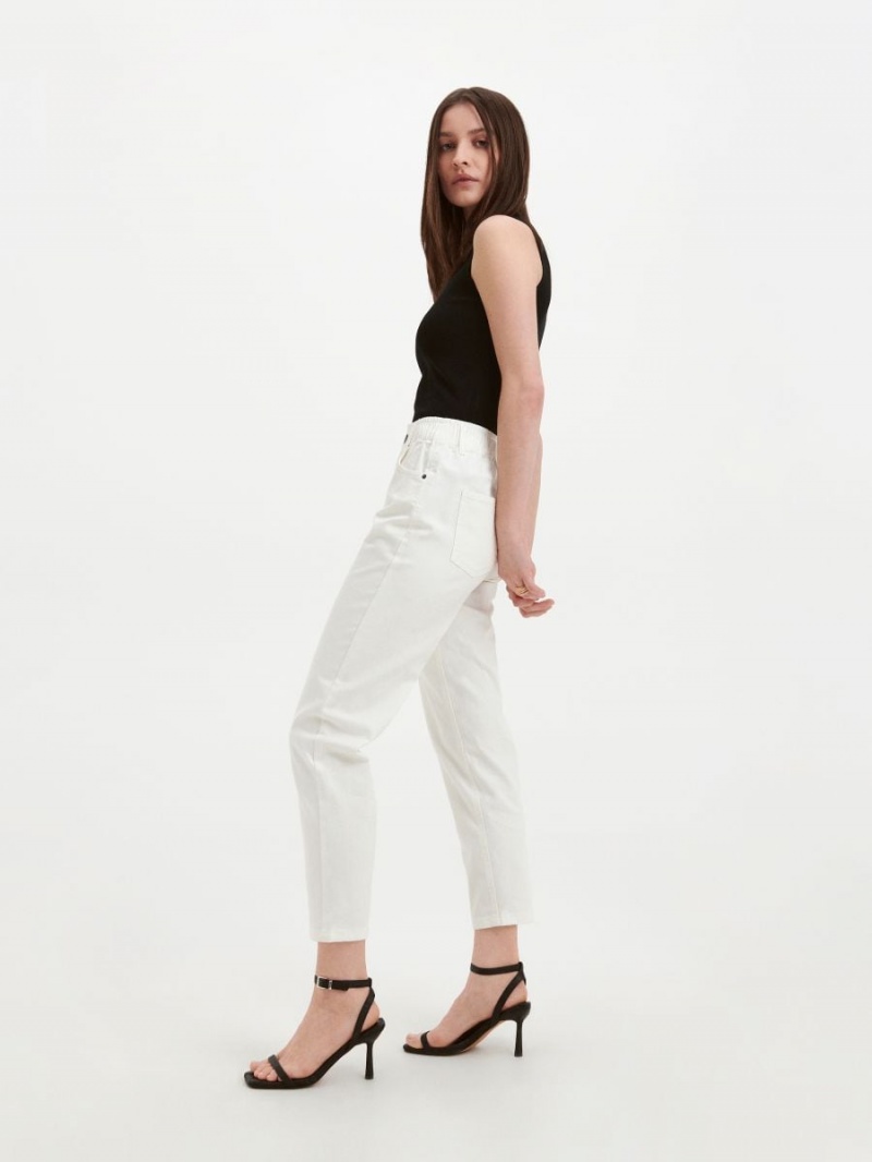 Reserved Baggy trousers Białe | ZYJPGEA-52