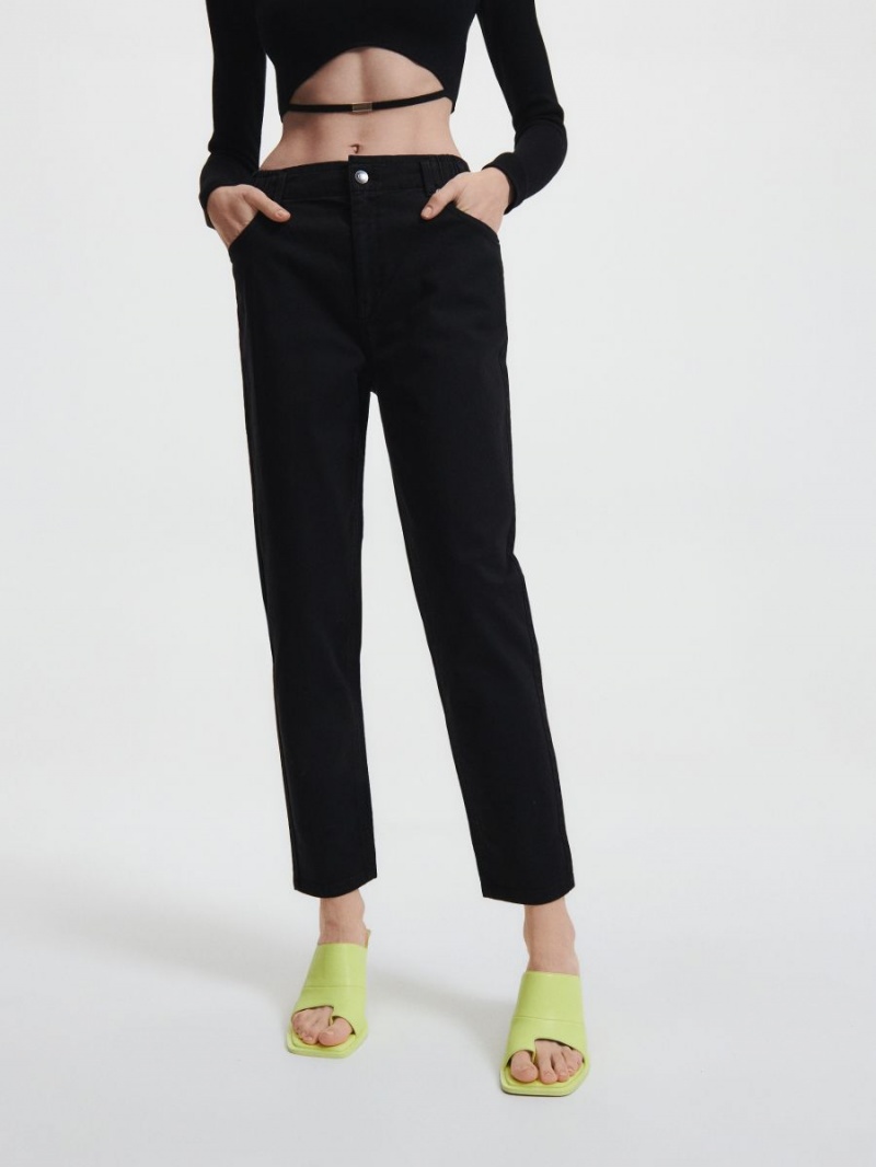 Reserved Baggy trousers Czarne | HKLIPCD-65